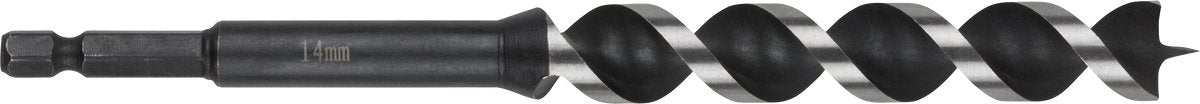Wolfcraft – 14-mm-Schlangenbohrer für Holzbalken – 165 mm – Holzbohrer mit Sechskantschaft – Sechskant – 7135000