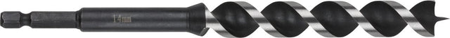 Wolfcraft – 14-mm-Schlangenbohrer für Holzbalken – 165 mm – Holzbohrer mit Sechskantschaft – Sechskant – 7135000