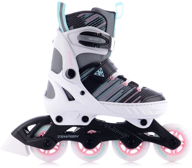 Tempish Systent Inlineskates – Inline-Skates – verstellbar – Kinder – Weiß Schwarz Rosa – Größe 37–40