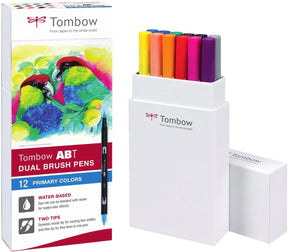 Tombow • Pinselstift, Dual-Pinselstift-Set, Primärfarben, 12 Stück