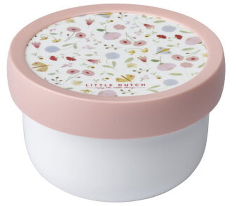 Mepal fruitbox campus little dutch - 300 ml - inclusief fruitvorkje - sluit goed af - snackdoosje - flowers butterflies