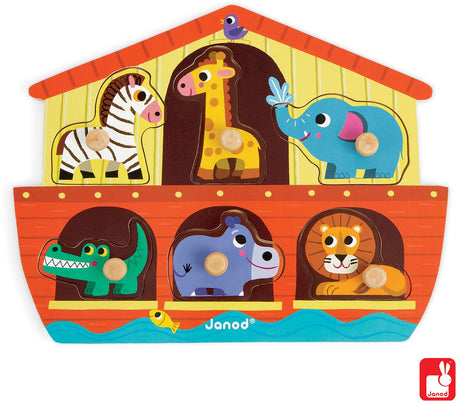Janod - Knopfpuzzle - Arche Noah - 6 Teile