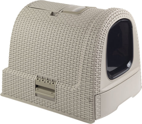Curver Katzentoilette mit Schublade – 51,5 x 38,5 x 40 cm – warmes Grau