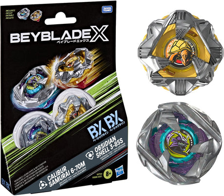 Beyblade x calibur samurai 6-70m bx en obsidian shell 3-85s bx duopack-set