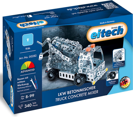 Eitech® Baukasten – Betonmischer-LKW – 340-teilig – Metallbausatz mit Werkzeug – Konstruktionsspielzeug – ab 8 Jahren