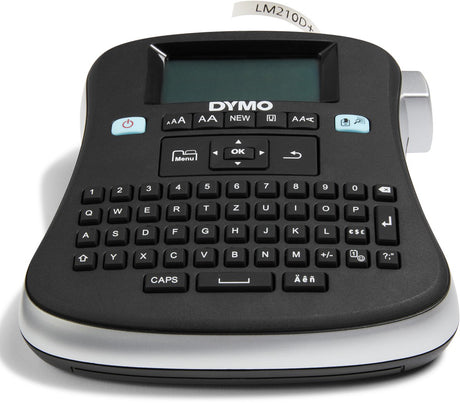 Dymo Label Manager 210d Etikettendrucker | Desktop-Etikettendrucker | Tragbarer Etikettendrucker mit QWERTZ-Tastatur | großer Bildschirm und Tasten für schnellen Zugriff | für den Büro- und Heimgebrauch