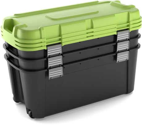 Keter Totem-Aufbewahrungsbox – 2 x 140 l – 79,5 x 59,7 x 40,8 cm – schwarzgrün