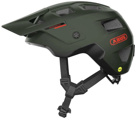 Abus Fahrradhelm Modrop Mips Pine Green S - 51-55 cm - Grün - für den Einsatz am Mountainbike geeignet - 340 g