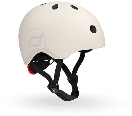 Scoot ride helmet – kinderhelm – s 51-55 cm – led achterlicht – magnetische sluiting – verstelbaar – ash s m