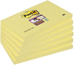 Post-it memoblok 3m 655 super sticky 76x127mm geel