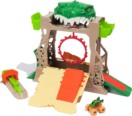 Monster Jam Mini Jams – Dungeon of Doom-Spielset mit einzigartigem Metalldrachen-Monster-Jam-Truck – Maßstab 1:87