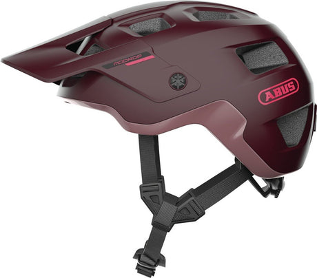 Abus Fahrradhelm Modrop Wildberry Red S – 51–55 cm – Rot – für den Einsatz am Mountainbike geeignet – 310 g