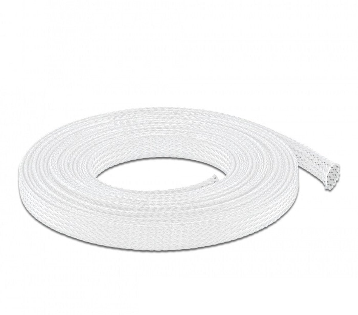 Delock Flechtschlauch dehnbar 10 m x 12 mm weiß