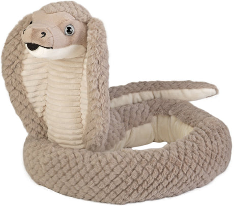 Wild republic pluche cobra knuffel slang - 137 cm - reptielen - knuffeldier - speelgoed voor kinderen