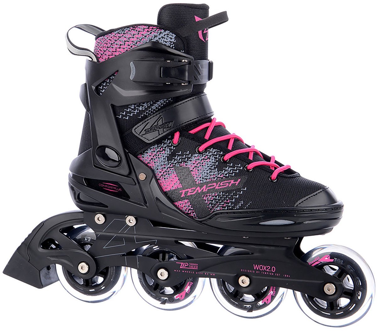 Tempish Wox 2.0 84 Damen Inline-Skates Schwarz Rosa 38
