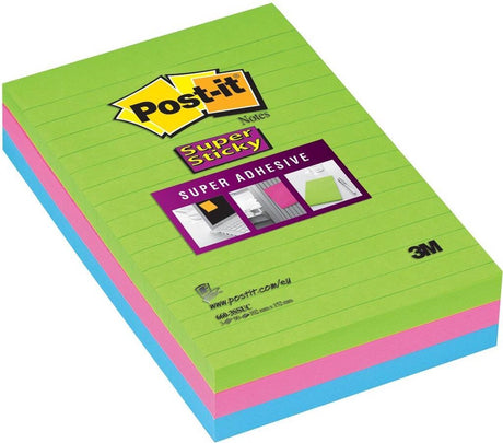 Super-Haftnotizen 6603ssuc2 Post-it, 102 x 152 mm, liniert, sortiert
