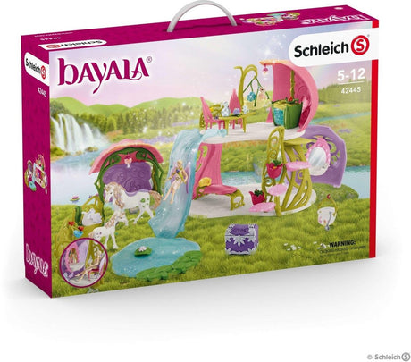 Schleich bayala - Glitzerndes Blumenhaus - Kinderspielzeug - mit Einhorn, Elfen, See und Stall - 71 Teile