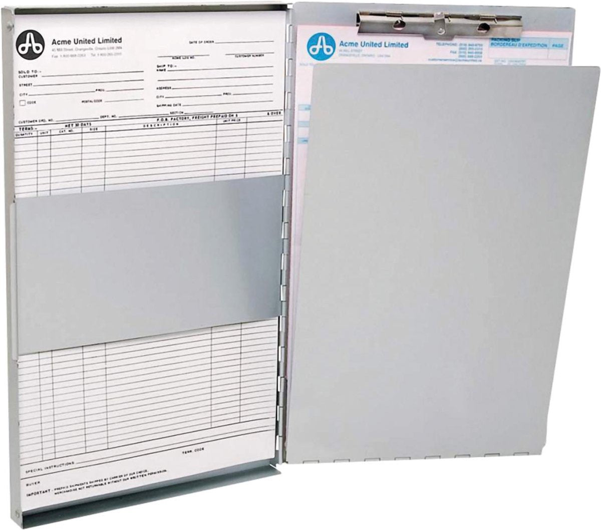 Westcott Klemmbrett – mit Ablagefach – Aluminium – A4 – offene Seite – ac-e17004
