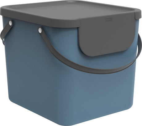Rotho albula afvalscheidingssysteem 40l voor de keuken, kunststof (pp) bpa-vrij, blauw antraciet, 40l (40.0 x 35.8 x 34.0 cm)