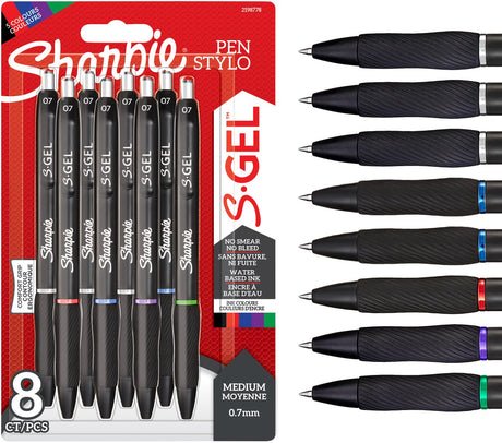 Sharpies Gel | Gelstifte | mittlere Spitze (0,7 mm) | verschiedene Farben | 8 Stück