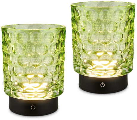 Briloner Sunora – wiederaufladbare Tischlampe – kabellose Gartenbeleuchtung – Glaslampe – Außenlampe dimmbar – grün – ø11 x 15 cm