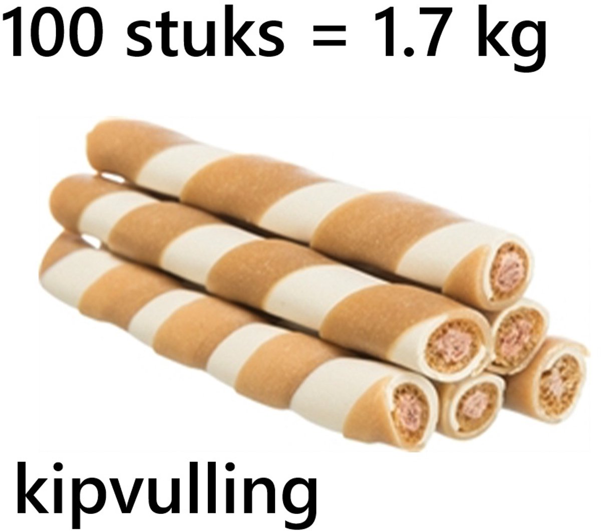Trixie Kaurolle - gefüllt mit Huhn - 10 cm, 100 Stück, glutenfrei