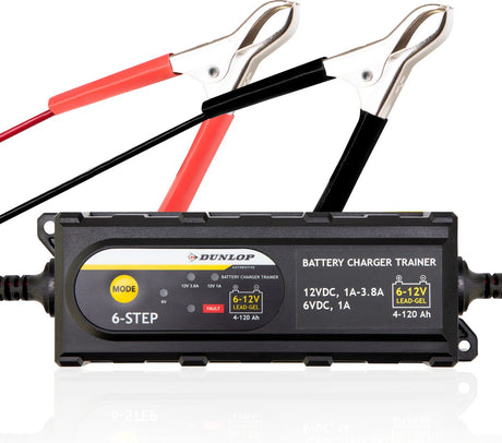 Dunlop acculader-trainer - 6 12 v - intelligent - 6 fasen - indicatoren - ip65