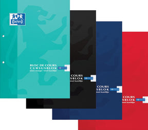 Oxford cursusblok school a4 ruit 4x8mm assorti - 5 stuks