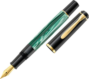 Pelikan classic m 200 vulpen groen gemarmerd - in geschenkdoos