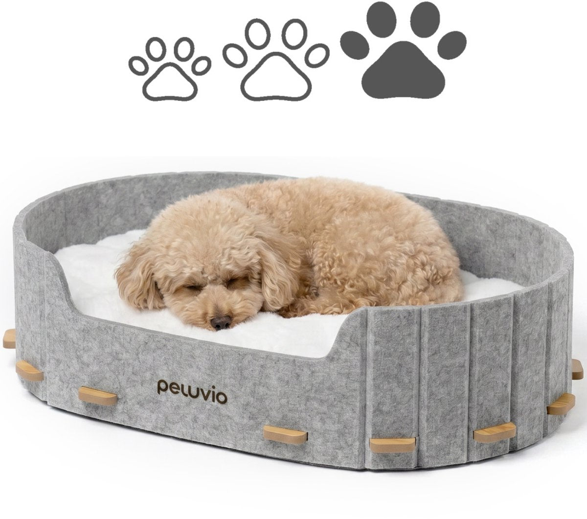 Peluvio cospo – hondenbed met kussen en vilten zijkanten – maat xl – comfortabele rust- en slaapplek – stevige hardboard basis voor stabiliteit – lichtgewicht en verplaatsbaar – wasbaar kussen – minimalistisch en interieurvriendelijk design