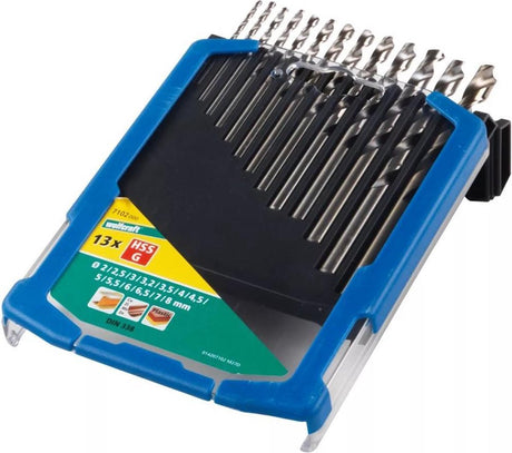 Wolfcraft - Metallbohrer-Set ø 2 bis 8 mm - 13-teilig - HSS-geschliffen - 7102000