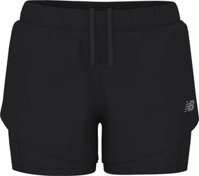 New balance sport 2-in-1 short 3 dames sportbroek - black