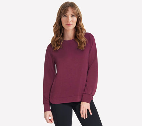 Skechers cozy luxe crewneck dames trui - fig