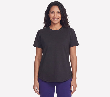 Skechers skechsoft elevate tee dames t-shirt - zwart