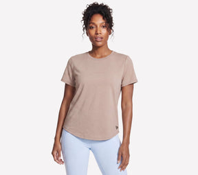 Skechers skechsoft elevate tee dames t-shirt - desert