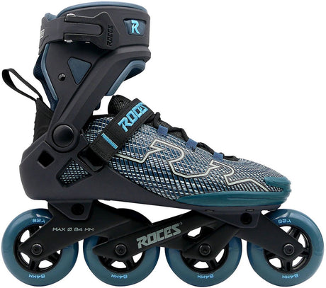 Roces R-Evo 84 Inline-Skates – 84 mm – Softboot – zusätzliche Komfortstabilität – Fersenverriegelung, einfacher Einstieg – Abec-7 – Fitness-Inline-Skates – Herren Damen – Schwarz Grün – Größe 37