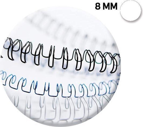 Fellowes Metallbinderücken – 8 mm – 34-Ring – A4 – Weiß – 100 Stück