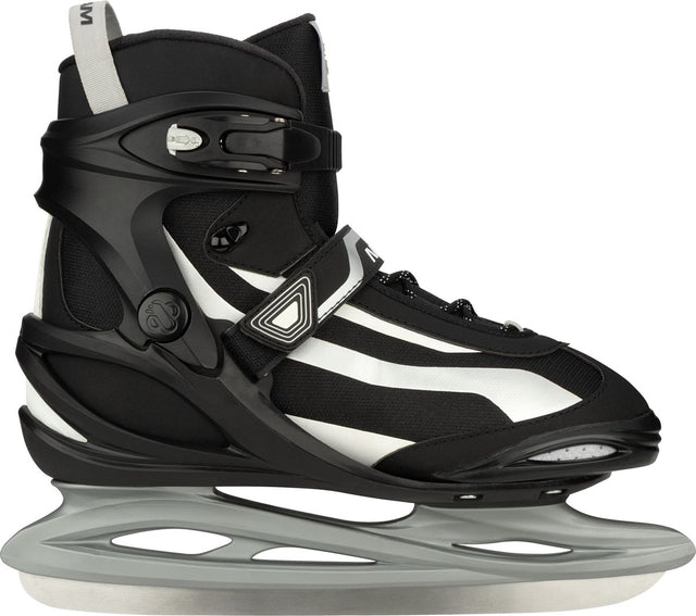 Nijdam Eishockey-Schlittschuhe – Power Play – Halbweicher Stiefel – Größe 42 – Schwarz 42