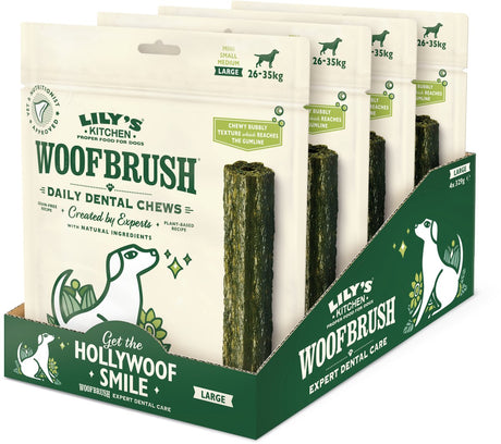Lily's Kitchen – Hundesnacks – Woofbrush natürlicher Zahnkauartikel – groß 4 x 329 g