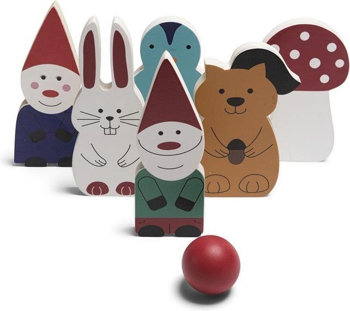 Bs Toys Holz-Bowlingspiel Waldfreunde, 7-teilig.