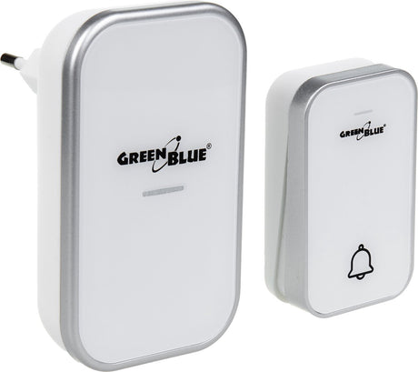 Greenblue – Türklingel – kinetisch, batterielos, kabellos – 38 Melodien – Reichweite bis zu 200 m, IP44 – Weiß