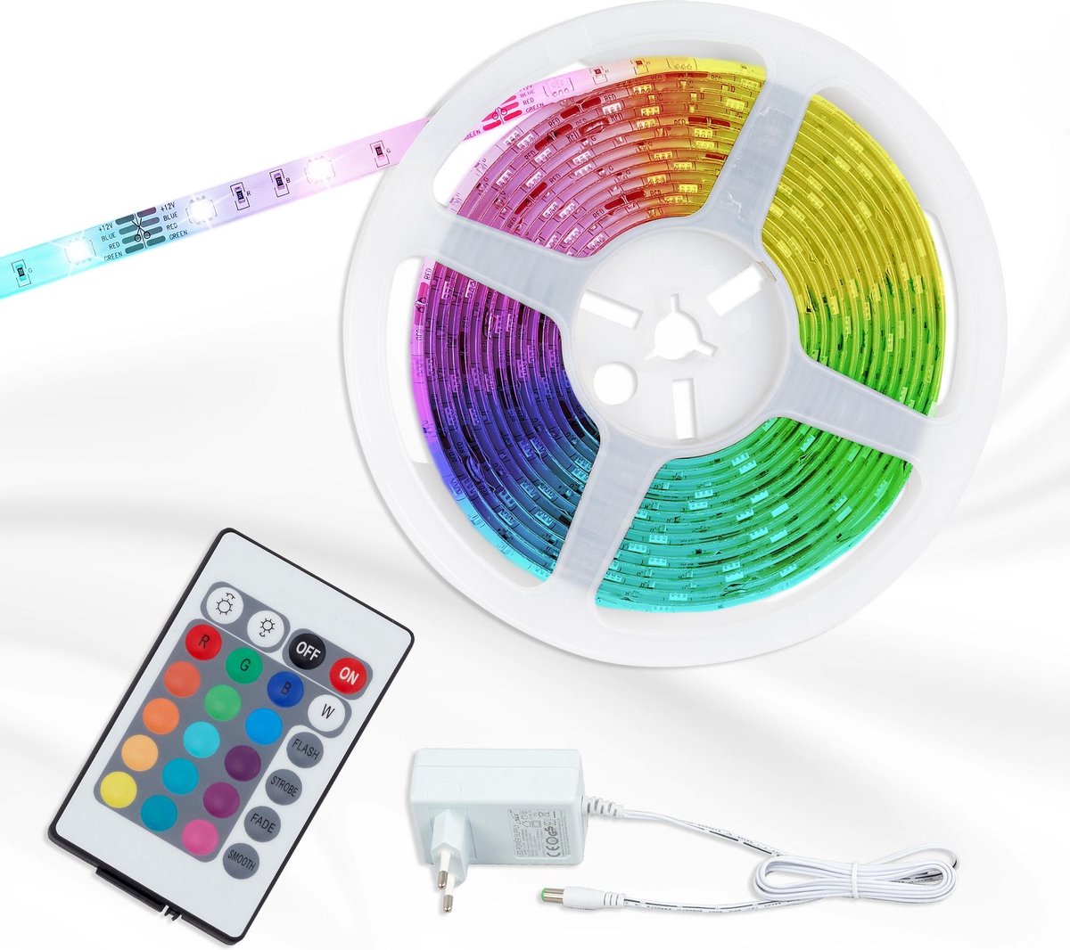 Briloner leuchten flow - LED-Streifen 5m - RGB-Farbwechsel - mit Silikonbeschichtung - selbstklebend - 150 x RGB-LED 0,16W - mit einer Schicht aus Silikon - 150 x RGB-LED 0,16W