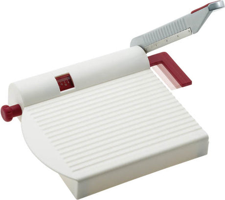 Westmark Käseschneider mit scharfem Messer, variable Schnittstärke, Edelstahl Aluminium Kunststoff, Fromarex, weiß rot silber, 70002260