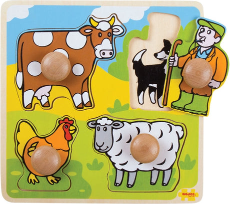 Bigjigs Holz-Studenpuzzle Bauernhof, 4 Teile.