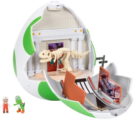 Jakks Super Mario Galaxy – doppelseitiges Spielset – 23 cm großes Yoshi-Ei mit 3,8 cm großem Yoshi und exklusiver Feuer-Mario-Figur