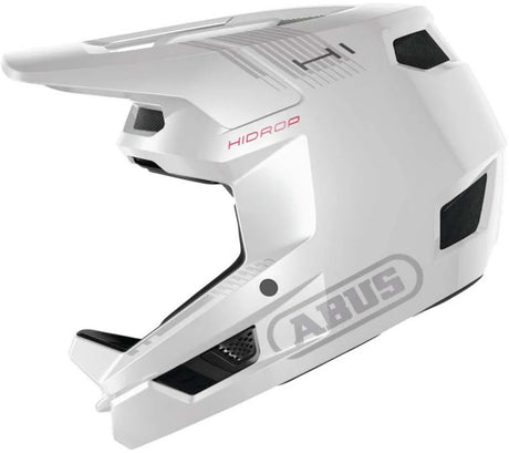Abus Fahrradhelm Hidrop Shiny White L - 59-60 cm - Weiß - für den Einsatz am Mountainbike geeignet - 1050 g