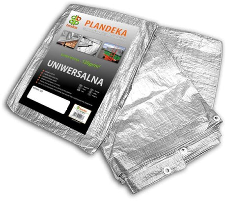 Bradas - versterkte zilverkleurige dekzeil - 4x6m - 120g m² - water- en vorstbestendig