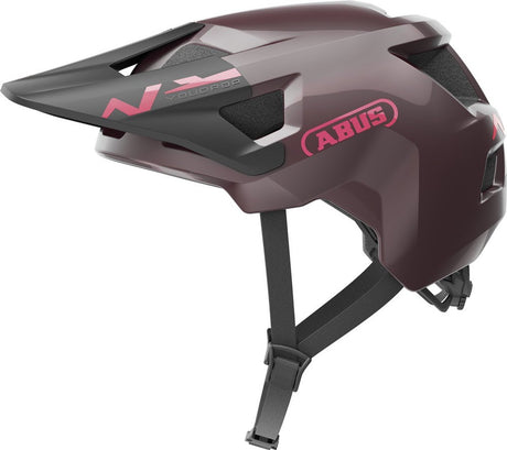 Abus Fahrradhelm Youdrop Wildberry Red S – 48–55 cm – Rot – für den Einsatz am Mountainbike geeignet – 310 g