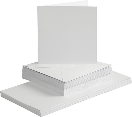Kreativunternehmen https: www.cchobby.nl Cards-and-envelopes-size-card-15x15-cm-size-envelope-16x16-cm-120-240-gr-white-50-set-1-box