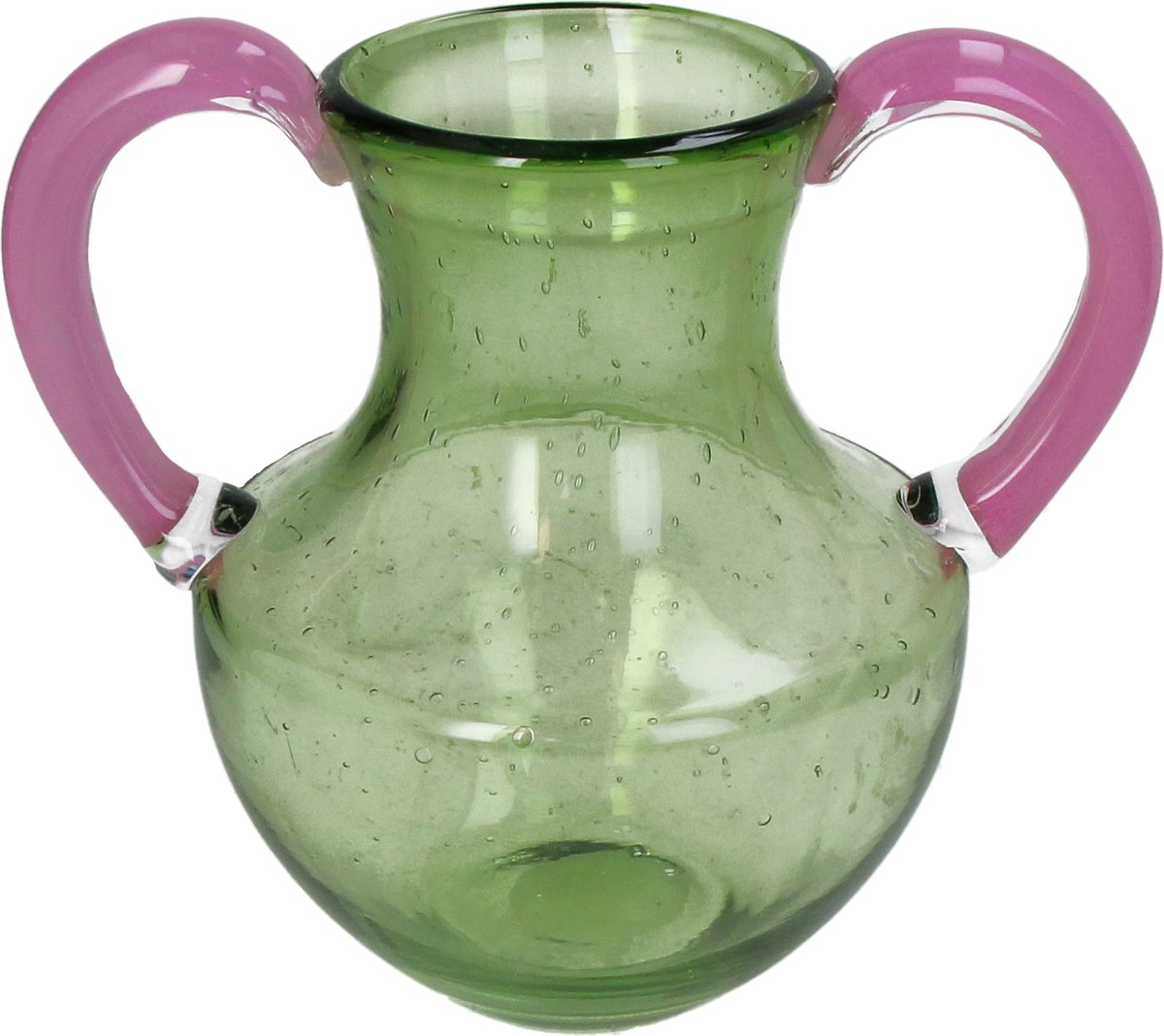 Hd collection vaas glas groen 21x16x21cm